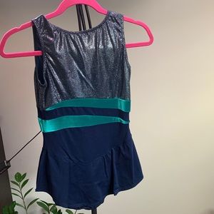 Blue and Green Figure Skating Dress